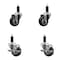 Service Caster 3'' SS Black Poly Wheel Swivel 1-1/8'' Expanding Stem Caster Set 2 Brakes, 4PK SCC-SSEX20S314-PPUB-BLK-2-TLB-2-118 - alternate 1